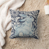 マザーラビットベビー春フローラネイビーブルーユニーク クッション (ブランケット)