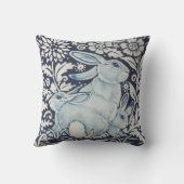 マザーラビットベビー春フローラネイビーブルーユニーク クッション (裏面)