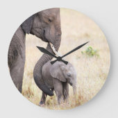 マザーラブエレファントベビー ラージ壁時計 (正面)