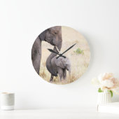 マザーラブエレファントベビー ラージ壁時計 (ホーム)