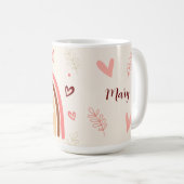 マザーラブボホレインボー水玉模様とハルト コーヒーマグカップ (正面右)