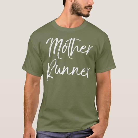 マザーランナおもしろいーカワイイランニングーのママ Tシャツ (正面)