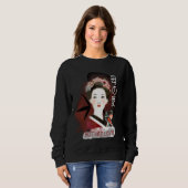 マザーラヴ日本のィー伝統的ゲイシャ可愛い赤B スウェットシャツ (正面フル)