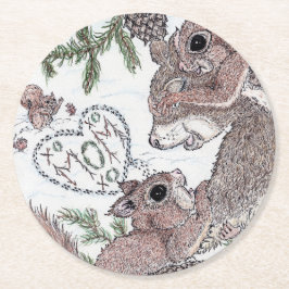 マザーリスとキット ラウンドペーパーコースター