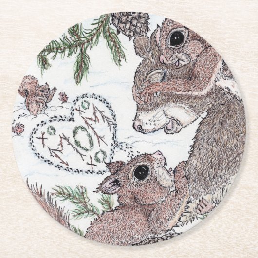 マザーリスとキット ラウンドペーパーコースター (正面)