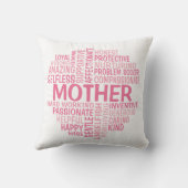 マザーワードクラウド枕の色合いピンク クッション (裏面)
