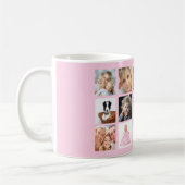 マザー写真コラージュのピンク コーヒーマグカップ (左)