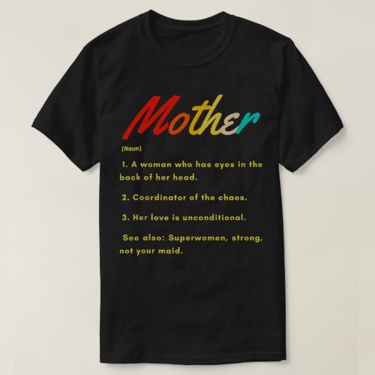 マザー名詞定義ママ名詞意味モトおもしろいー Tシャツ (デザイン正面)