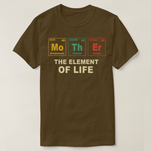 マザー周期表ギーク化学者の恋人レトロギー Tシャツ (デザイン正面)