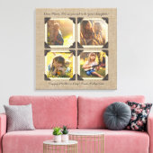 マザー娘パーソナライズされたInstagramフォトグリッド キャンバスプリント (インサイチュ (リビング))