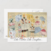 マザー娘ヴィンテージエプロン葉書 ポストカード (正面/裏面)