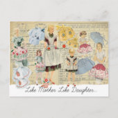 マザー娘ヴィンテージエプロン葉書 ポストカード (正面)