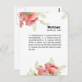 マザー定義カード – 母の日のギフト – 母 ポストカード (正面/裏面)