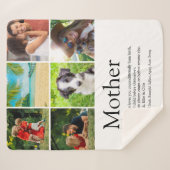 マザー定義引用文ファミリーフォトコラージュ シェルパブランケット (正面(横))