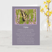 マザー悔やみや弔慰追悼メモリアルと蝶 カード (黄色い花)