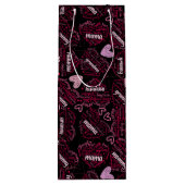 マザー日ハート01.ピンクブラックBG ワインギフトバッグ (裏面)