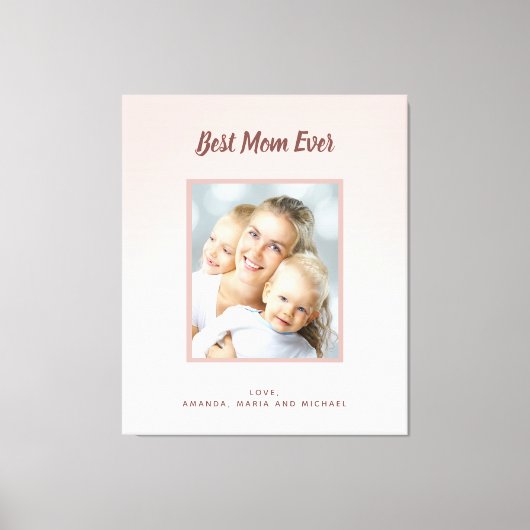 マザー最高のマ・エバーバラ金ゴールド赤面写真 キャンバスプリント (正面)