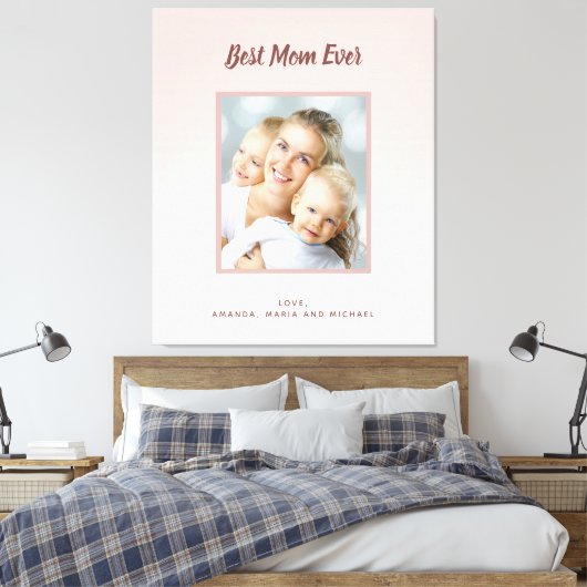 マザー最高のマ・エバーバラ金ゴールド赤面写真 キャンバスプリント (インサイチュ (寝室))