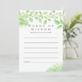 マザー用水彩緑色赤ちゃんシャワーアドバイス アドバイスカード (スタンド正面)