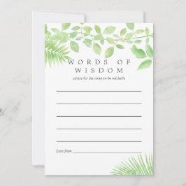 マザー用水彩緑色赤ちゃんシャワーアドバイス アドバイスカード