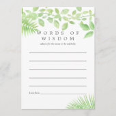 マザー用水彩緑色赤ちゃんシャワーアドバイス アドバイスカード (正面)