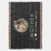 マザー素朴フローラフレームフォトカスタム スローブランケット (正面縦)