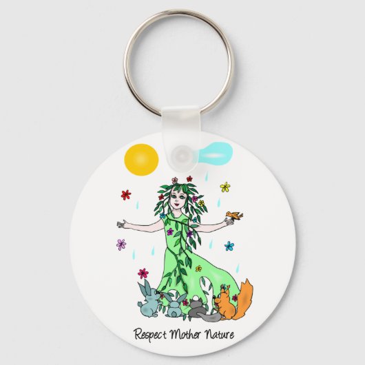 マザー自然を尊重 キーホルダー (正面)