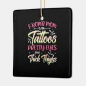 マザー花模様F爆弾ママとタトゥー誕生日 セラミックオーナメント (左)