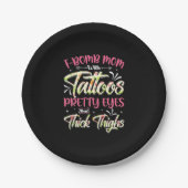 マザー花模様F爆弾ママとタトゥー誕生日 ペーパープレート (正面)