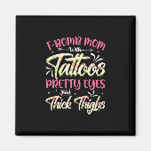 マザー花模様F爆弾ママとタトゥー誕生日 マグネット (正面)