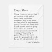 マザー親愛マムレタータイポグラフィパーソナライズされた フリースブランケット (正面)