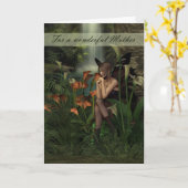 マザー誕生日カードファンタジーウッドランドフェアリー カード (黄色い花)