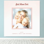 マザー赤面ピンクのローズ金ゴールド写真 キャンバスプリント (インサイチュ (ウッドフロア))