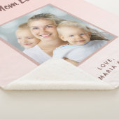 マザー赤面ピンクのローズ金ゴールド写真 シェルパブランケット (3/4)