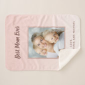 マザー赤面ピンクのローズ金ゴールド写真 シェルパブランケット (正面(横))