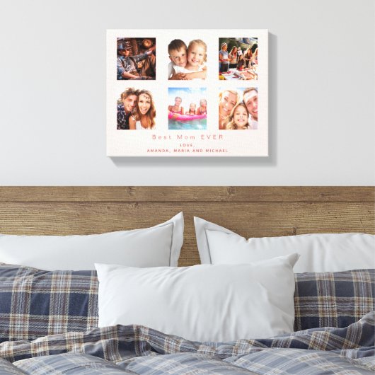 マザー赤面ピンクの写真家のコラージュ キャンバスプリント (インサイチュ (寝室))
