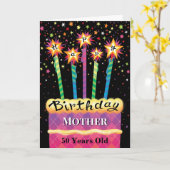 マザー50お誕生日ケーキ カード (黄色い花)