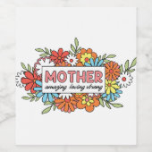 マザー・アメージング、愛情、強さ ワインラベル (シングルラベル)