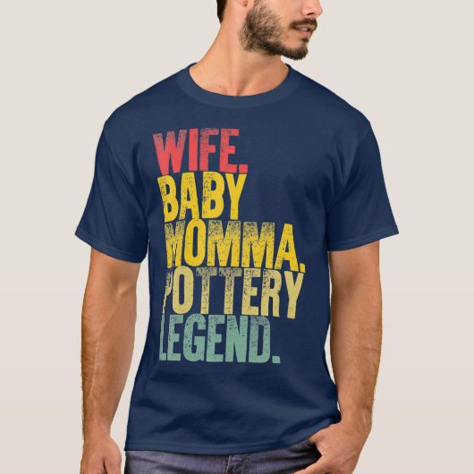 マザー・ウーマン・おもしろいワイフ・ベビーママ陶器 Tシャツ (正面)