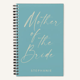 マザー・オブ・ザ・ブライド・ミニマリストパーソナライズされたティール（緑がかった色）  ノートブック