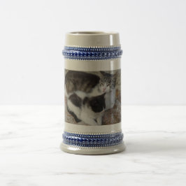 マザー&キッドグレー/ブルー22 oz Stein ビールジョッキ