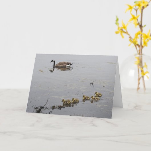 マザー・グースおよびがちょうの子の母の日カード カード (黄色い花)