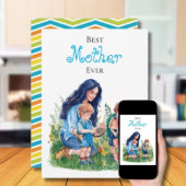 マザー&サンズウォーターカラーガーデニングイラストレーション カード