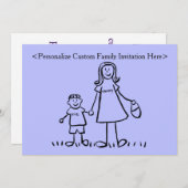 マザー&ソンカスタムファミリーキャラクター招待状 招待状 (正面/裏面)