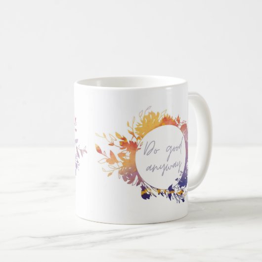 マザー・テレサはとにかく良いことをする コーヒーマグカップ (正面右)