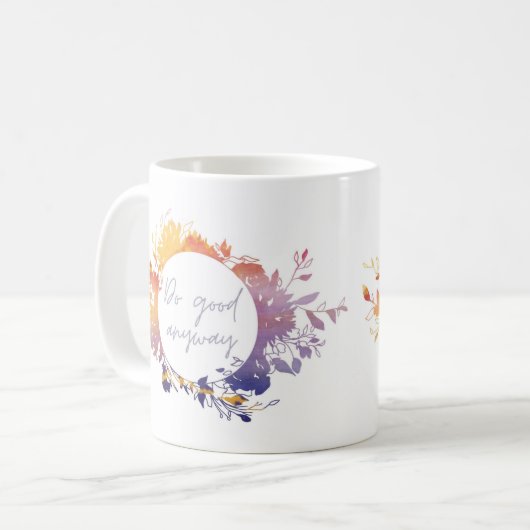 マザー・テレサはとにかく良いことをする コーヒーマグカップ (正面左)