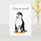 マザー・デイ・ペンギンとひよこカード カード (黄色い花)