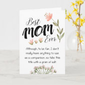 マザー・デイ・最高のおもしろいママ・フローラ カード (黄色い花)