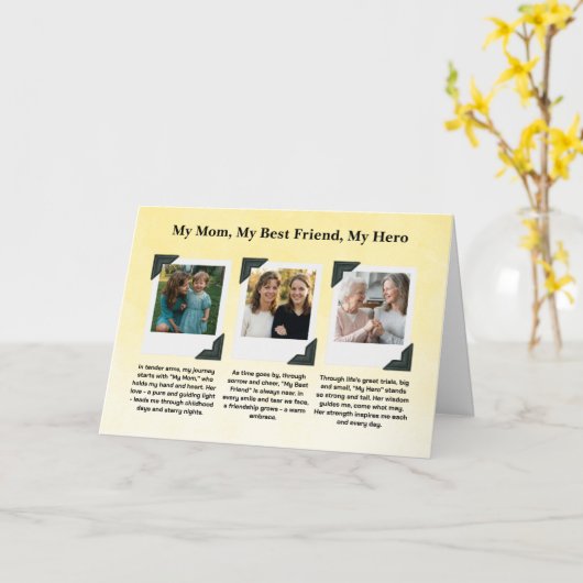 マザー・トリビュート・フォト・コラージュ カード (黄色い花)