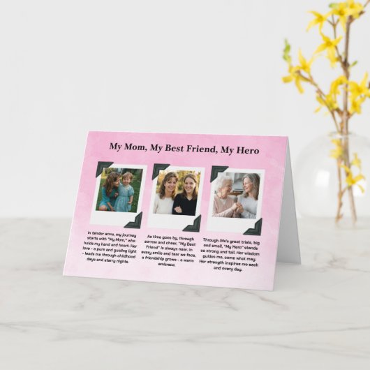 マザー・トリビュート・フォト・コラージュ カード (黄色い花)